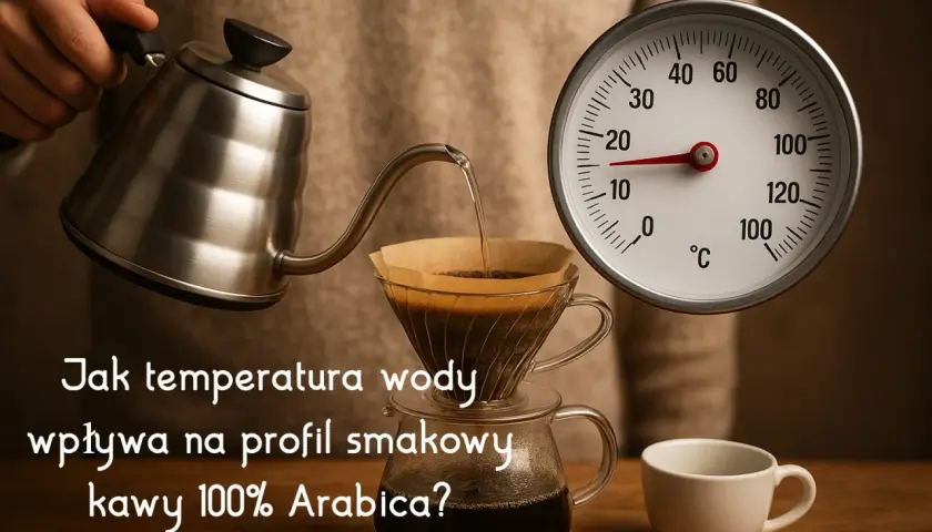 Dopasuj temperaturę wody do kawy sypanej, by odkryć pełnię smaku 100% Arabiki. Termometr pokazuje idealną temperaturę.