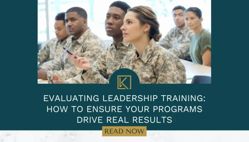 Military personnel in a classroom setting. An effective leadership development program will ensure real results.