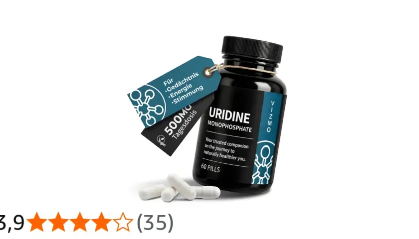 Flasche Uridinmonophosphat, 500mg Tagesdosis, für Gedächtnis, Energie, Stimmung. Gute uridinmonophosphat erfahrungen.