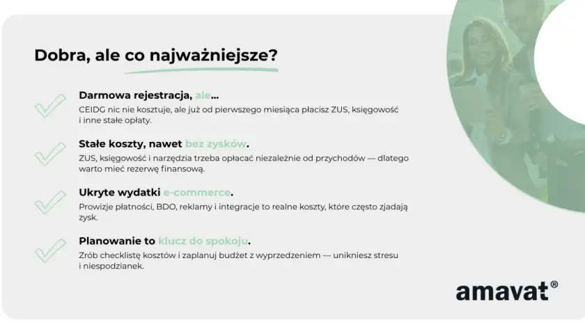 Własna działalność: rejestracja, stałe i ukryte koszty. Planuj budżet, by uniknąć stresu i niespodzianek.