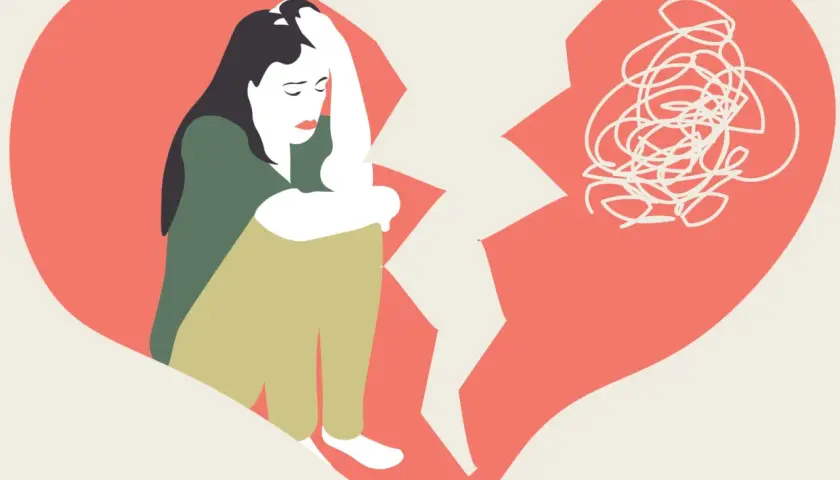 Cuore spezzato, lei piange. Nonostante ci siamo lasciati, il desiderio ci lega ancora.