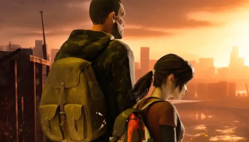 Joel i Ellie patrzą na zniszczone miasto. Wyobraź sobie tę historię na Nintendo Switch.