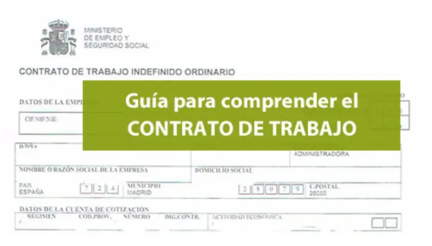 Guía para comprender el contrato de trabajo, un documento oficial del Ministerio de Empleo y Seguridad Social donde se firma un contrato de trabajo.