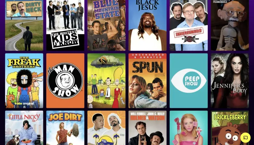 En samling roliga serier som "The Whitest Kids U'Know", "Trailer Park Boys" och "Black Jesus".