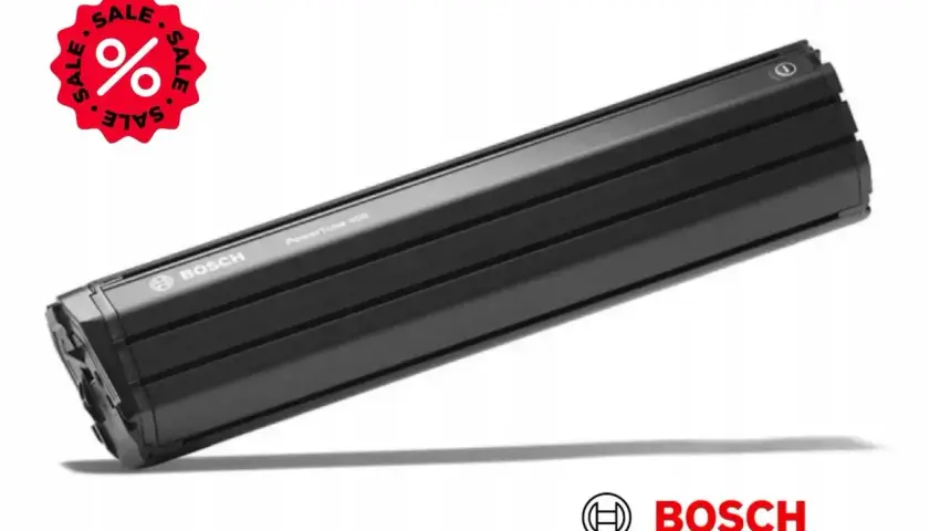Czarny akumulator Bosch PowerTube 400 na wyprzedaży. Idealny do Twojego e-bike'a, mah!