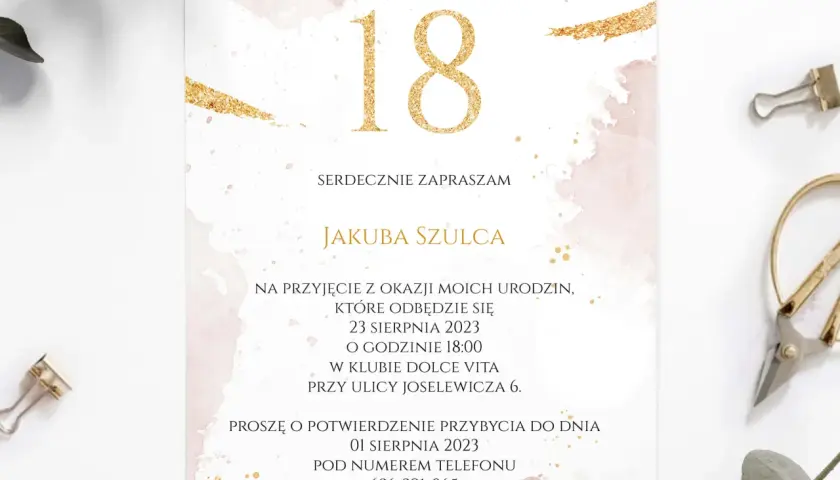 Jak wypisywać zaproszenia na 18, aby były wyjątkowe i osobiste