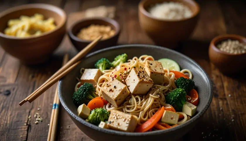 Makaron chiński z tofu: Szybki i zdrowy obiad pełen białka