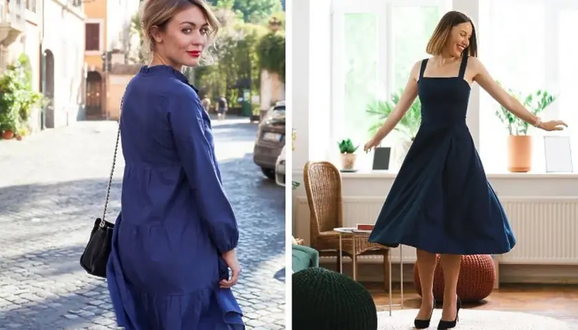Granatowa sukienka: 5 stylowych zestawień, które zachwycą każdego