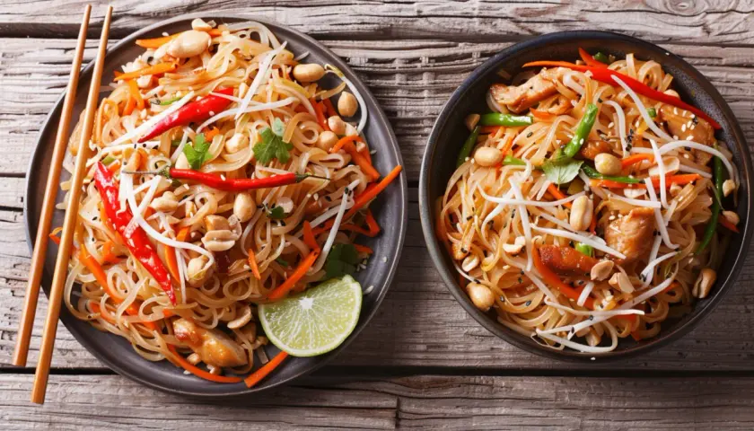 Pad Thai z kurczakiem - tajski makaron z warzywami - przepis