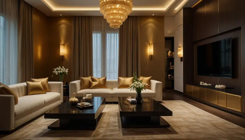 Jak wybrać elegancką złotą lampę do salonu? Inspiracje i pomysły 