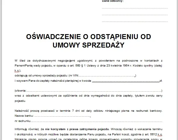 Ile dni masz na odstąpienie od umowy kupna samochodu? Sprawdź swoje prawa!