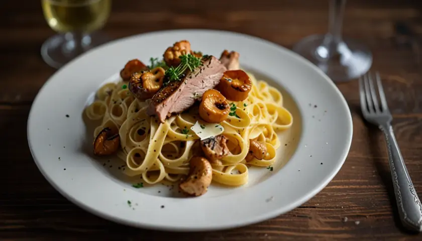Makaron z polędwiczką i kurkami - wykwintne połączenie smaków