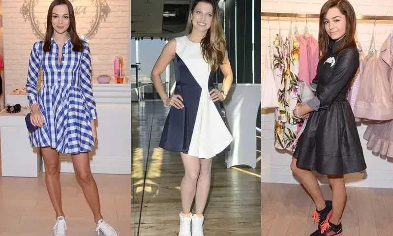 Sportowe buty do sukienki: modne stylizacje, które zachwyca każdego