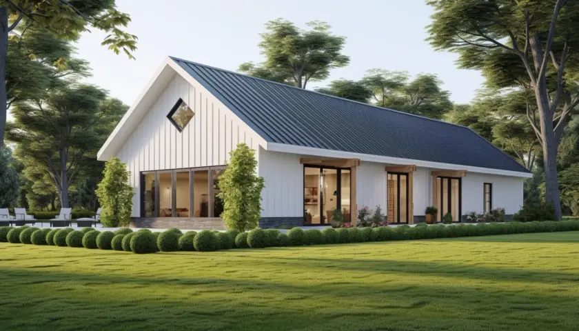Dom parterowy z dachem dwuspadowym do 100 m² bez garażu - oferta domów oszczędnych z katalogu Muratora