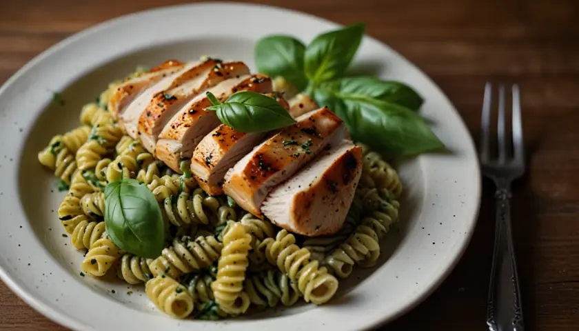 Makaron z pesto i grillowanym kurczakiem: Zdrowy obiad, który pokochasz