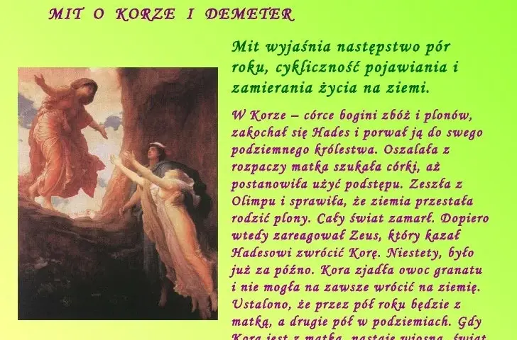 Mit o Demeter i Korze wyjaśnia, jak strach przed utratą zmienia pory roku