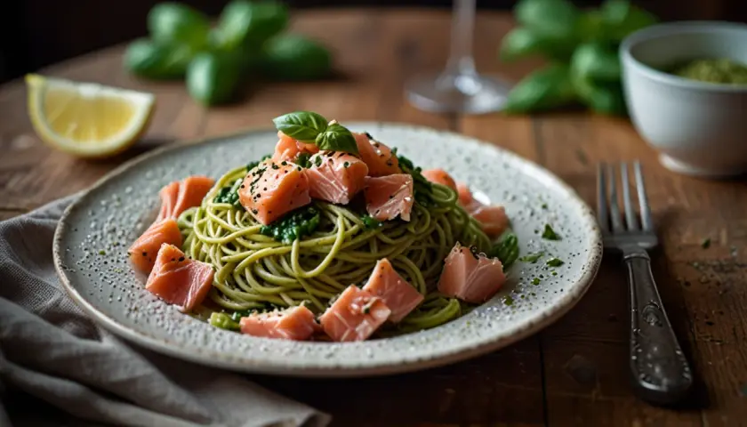 Makaron z pesto i łososiem: Prosty przepis na wyjątkowy i smaczny obiad
