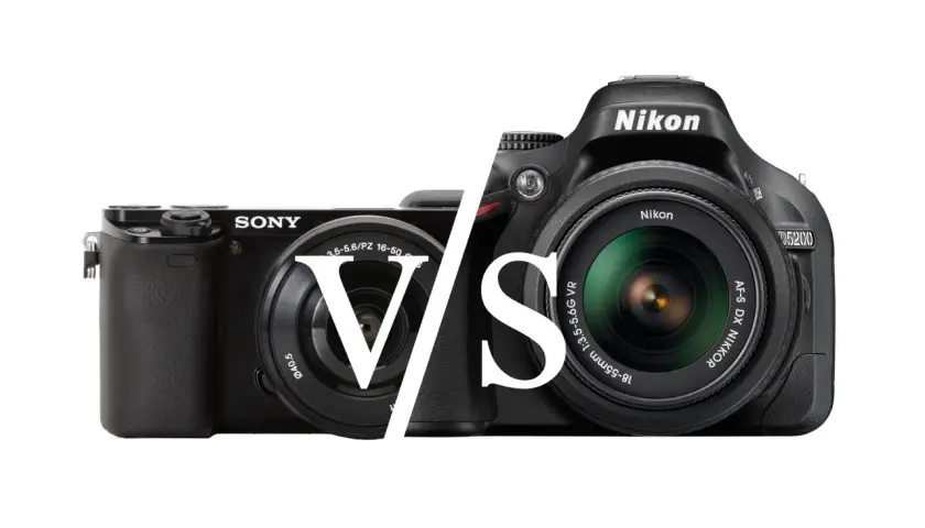 Sony vs Nikon aparatów, lustrzanka i bezlusterkowiec.