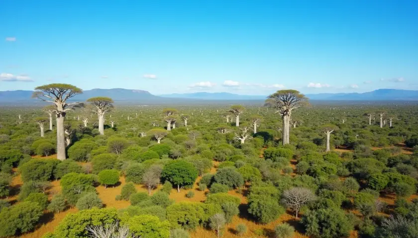 Aleja Baobabów na Madagaskarze. Kiedy jechać? Najlepiej w porze suchej, od kwietnia do października, by podziwiać te majestatyczne drzewa na tle błękitnego nieba.