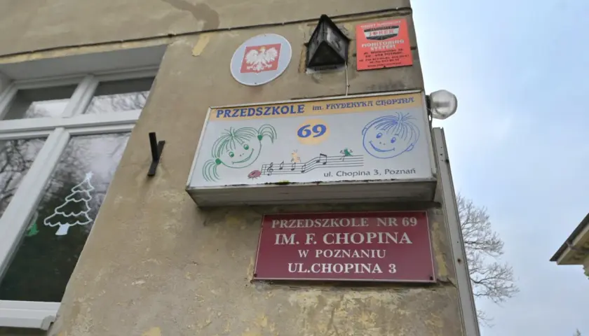 Przedszkole nr 69 im. F. Chopina w Poznaniu, ul. Chopina 3. Kierunkowy Poznań.