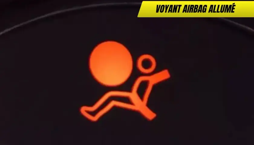 Voyant airbag allumé sur le tableau de bord. Le système de sécurité pourrait ne pas fonctionner.