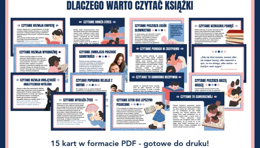 Dlaczego warto czytać książki, które wywołały kontrowersje społeczne? Plakat z 15 kartami PDF.