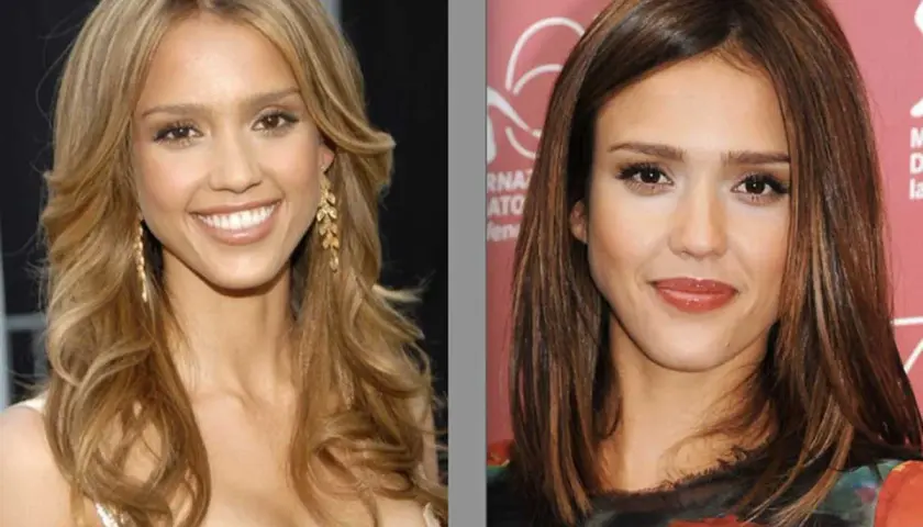 Jessica Alba con pelo rubio y castaño. ¿Qué color de pelo me favorece?