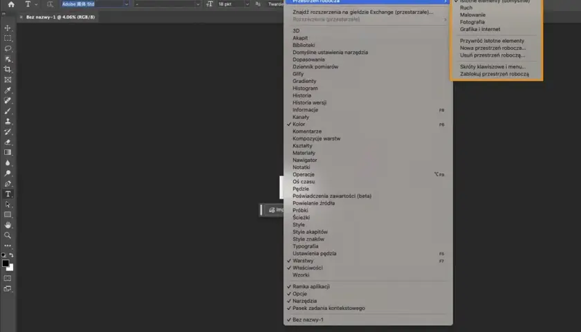 Jak włączyć pasek narzędzi w Photoshopie? Szybkie 3 sposoby