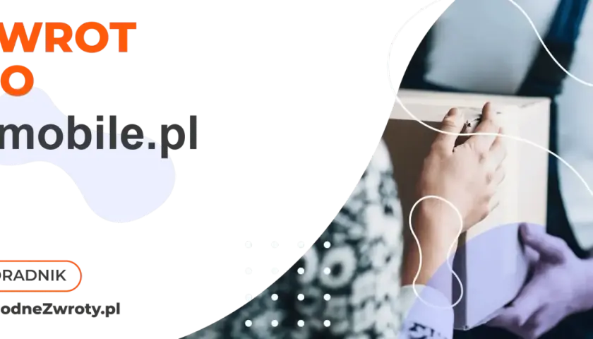 Dwie ręce przekazują sobie paczkę. Napis "ZWROT DO t-mobile.pl".