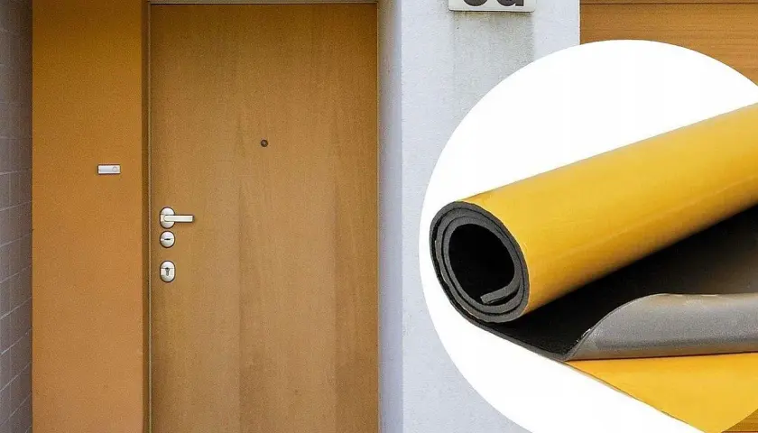 Rolka materiału samoprzylepnego, idealna, by dowiedzieć się, czym ocieplić drzwi. Zapewni ciepło i ciszę.