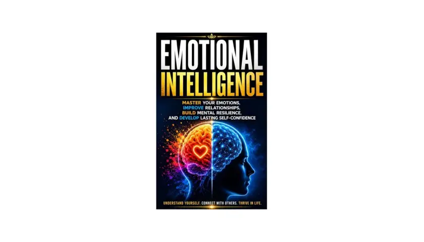 Discover the best ways to improve emotional intelligence. This image shows a brain split into two halves: one fiery and heart-filled, the other cool and connected.