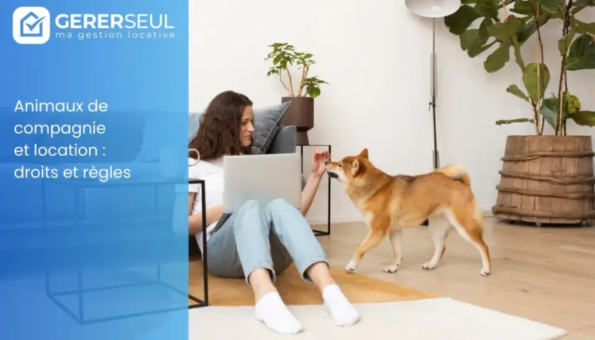 Une femme avec son chien, sujet de l'expulsion locataire avec animaux. Droits et règles de la location.