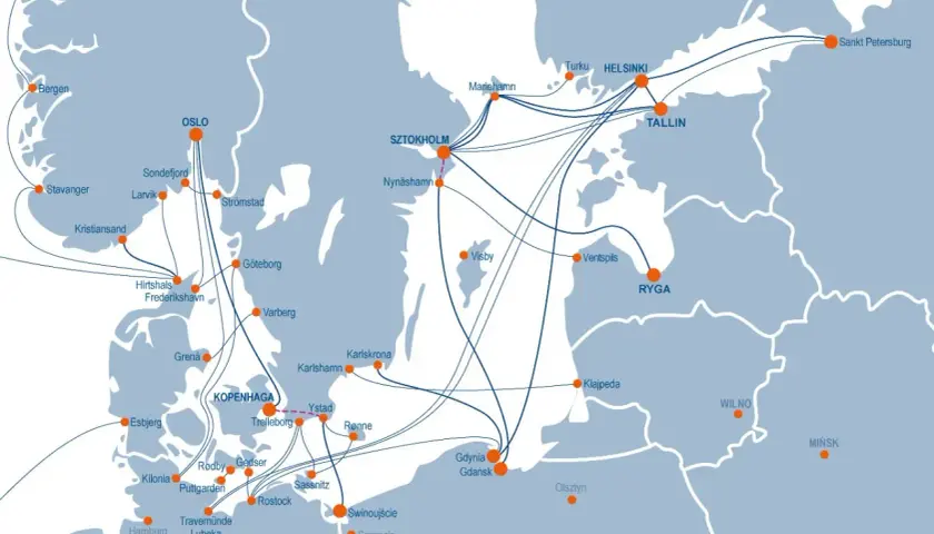 Mapa promów po Bałtyku. Planujesz wycieczkę do Kopenhagi promem z Gdańska? Zobacz dostępne trasy!