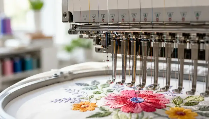 Macchine da ricamo professionali creano splendidi motivi floreali. Impara come ricamare con precisione e creatività.