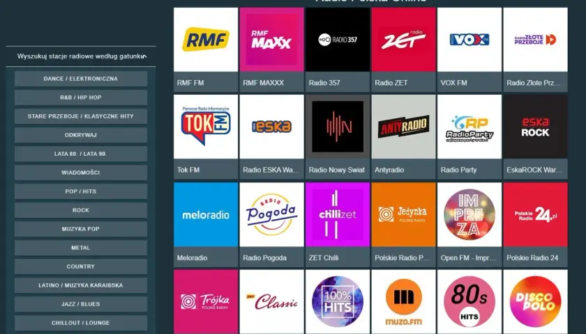 Radio Polska Online: RMF FM, Radio Złote Przeboje i inne polskie stacje. Znajdź swoje ulubione radio polskie przeboje!