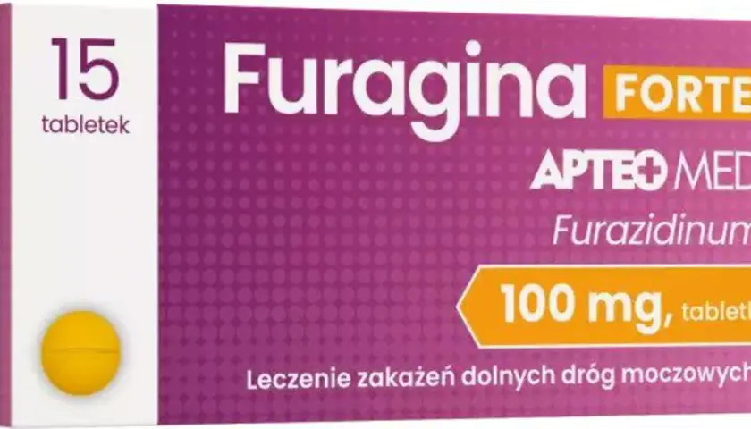 Furagina Forte 100 mg, 15 tabletek. Leczenie zakażeń dolnych dróg moczowych. Sprawdź furagina cena.
