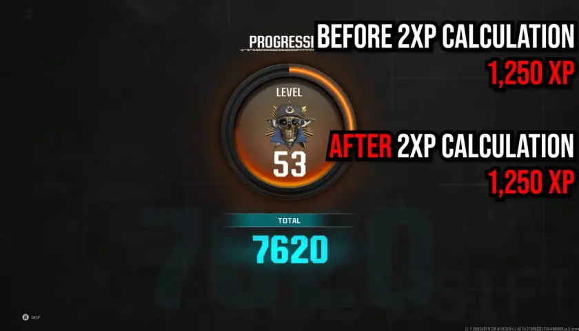 Poziom 53, 1250 XP przed i po 2XP. Jak wbić lvl Steam?