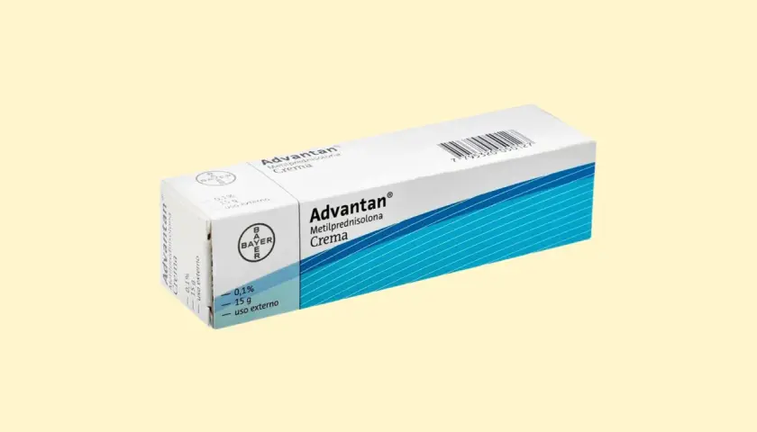 Opakowanie kremu Advantan z metyloprednizolonem, 0,1%, 15 g, do stosowania zewnętrznego.