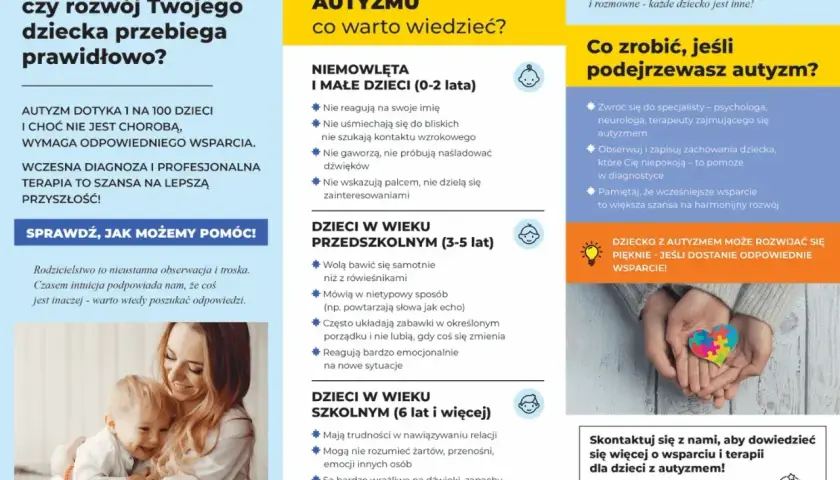 Wczesne objawy autyzmu u dzieci: brak reakcji na imię, niechęć do kontaktu wzrokowego, nietypowe zabawy. Warto szukać pomocy.