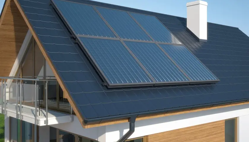 Panneaux solaires sur un toit sombre, illustrant à quoi sert l'énergie solaire : produire de l'électricité propre pour la maison.
