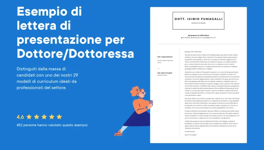 Esempio di lettera di presentazione per dottore. Scopri come scrivere un messaggio ad un dottore per distinguerti.