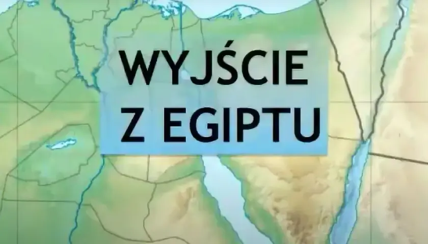 Mapa przedstawia szlak, którym Mojżesz wyprowadził ich z Egiptu.