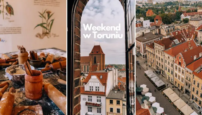 Toruń: widok na starówkę, kościół i przygotowania do pieczenia pierników.