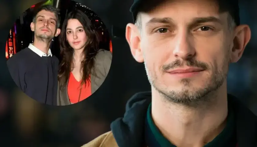 Vito Bambino z żoną na zdjęciu. Artysta w zbliżeniu, a w tle jego ukochana.