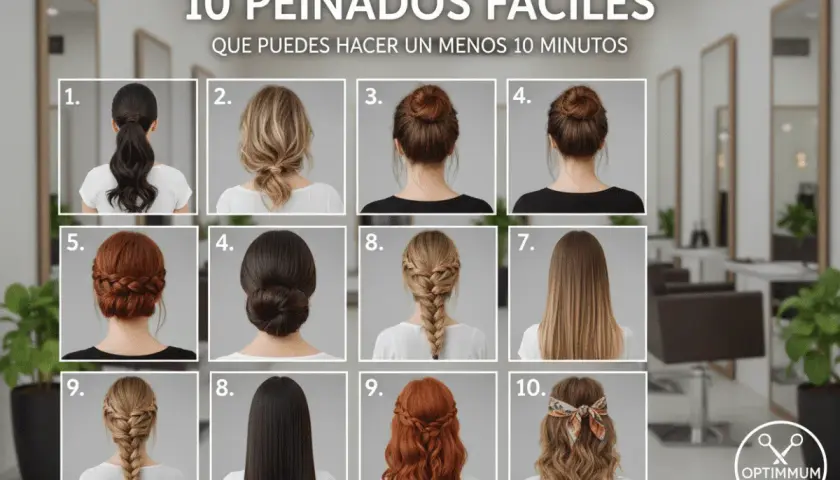 Diez peinados fáciles para hacer en menos de 10 minutos: coleta, moño bajo, moños altos, trenzas y más.