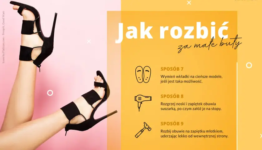 Jak rozciągnąć buty? Wymień wkładki, rozgrzej suszarką lub rozbij młotkiem.