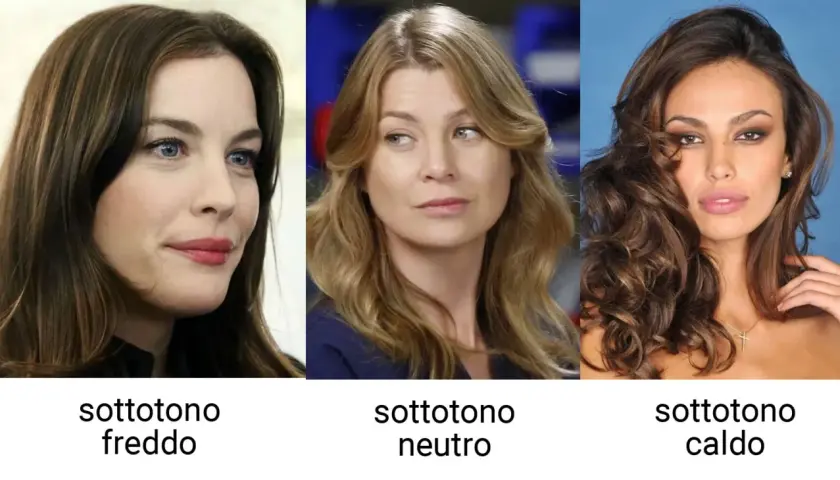 Tre donne con diverse tonalità di pelle: fredda, neutra e calda.