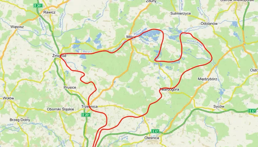 Szczegółowa mapa tras rowerowych w Dolinie Baryczy z GPX i atrakcjami