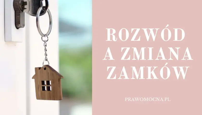 Klucz z breloczkiem w kształcie domu w zamku. Czy można zmienić zamki przed rozwodem? Pytanie o bezpieczeństwo i nowe życie.