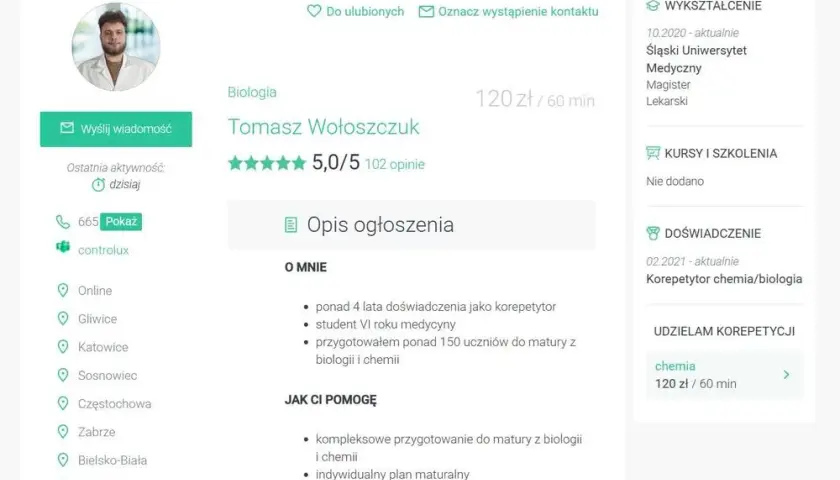 Ile kosztują korepetycje z biologii? Sprawdź ceny i uniknij przepłacania!
